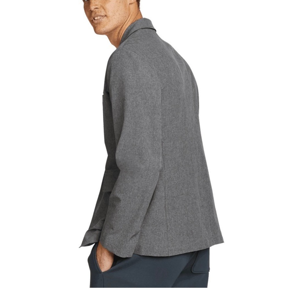 NWOT Men's Eddie Bauer 46 TALL Ultimate Voyager Travel Blazer Heather Gray